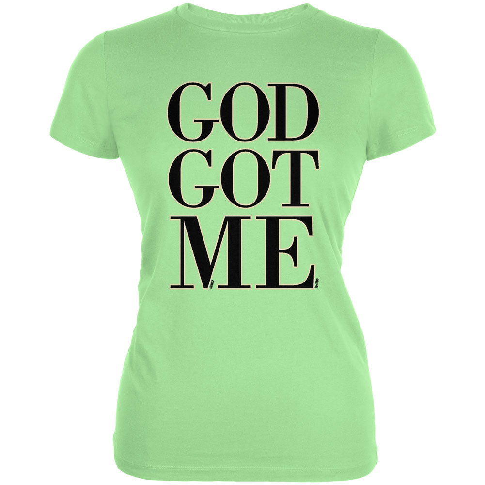 God Got Me Juniors Soft T Shirt Juniors T-Shirts Old Glory LG Mint 