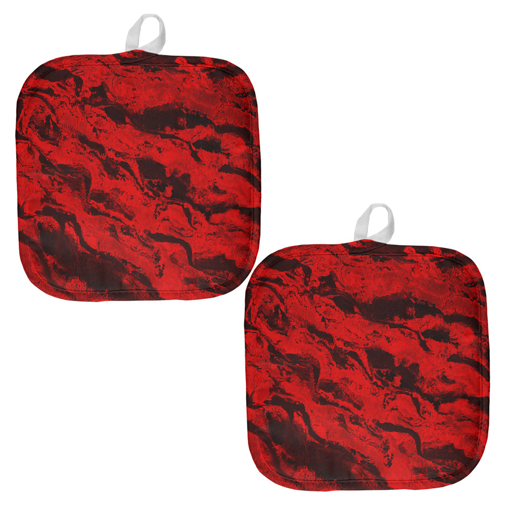 Halloween Gore Rivers of Blood All Over Pot Holder (Set of 2) Pot Holders Old Glory OS Multi 