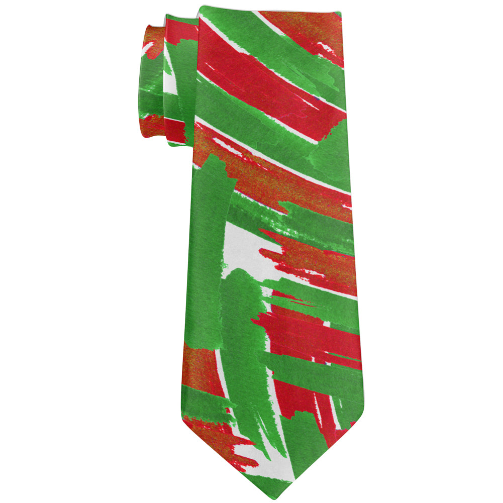 Christmas Madness Crazy Ugly Marker Swirl All Over Neck Tie Men's Neck Ties Old Glory OS Multicolored 