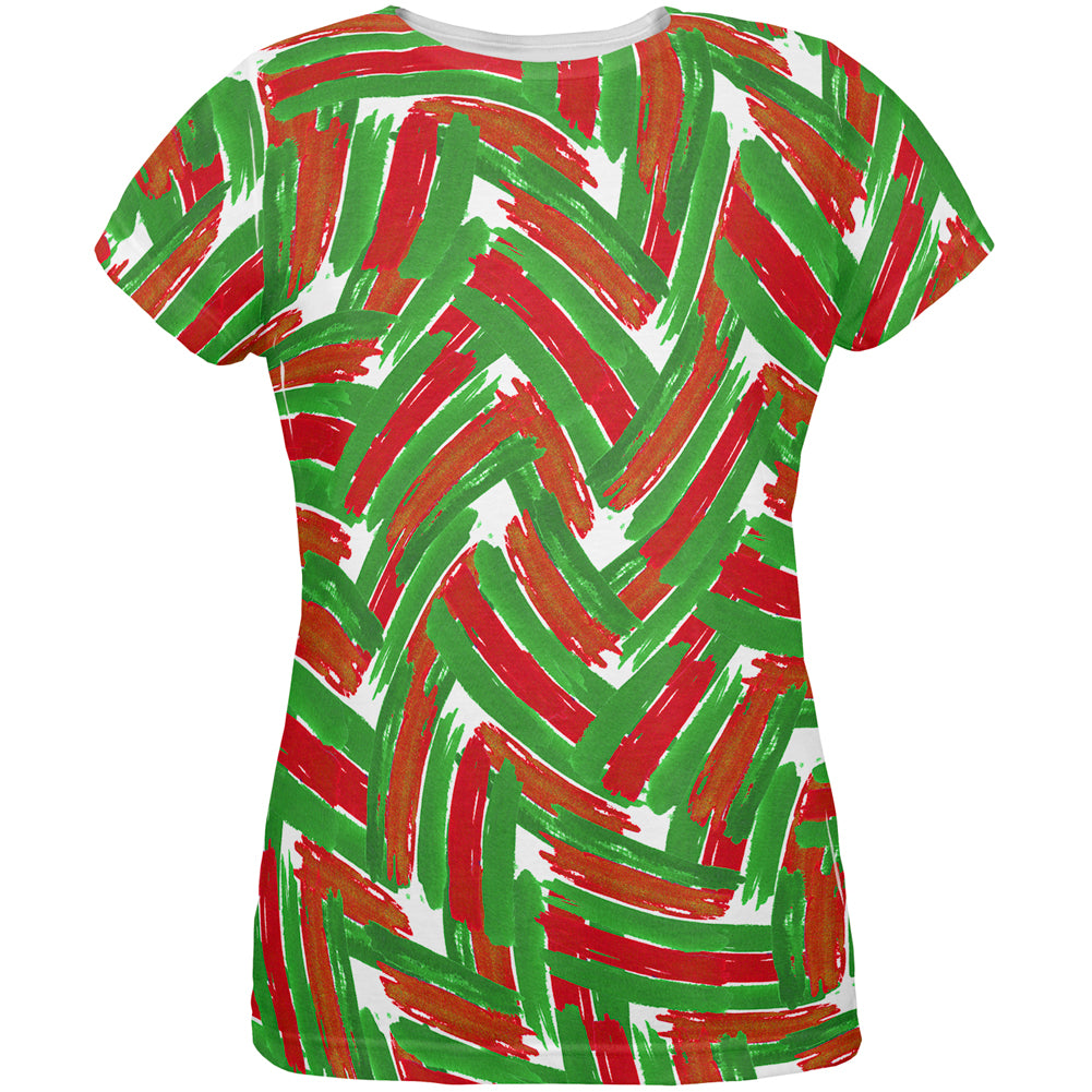 Christmas Madness Crazy Ugly Marker Swirl All Over Womens T Shirt Women's T-Shirts Old Glory LG Multicolored 