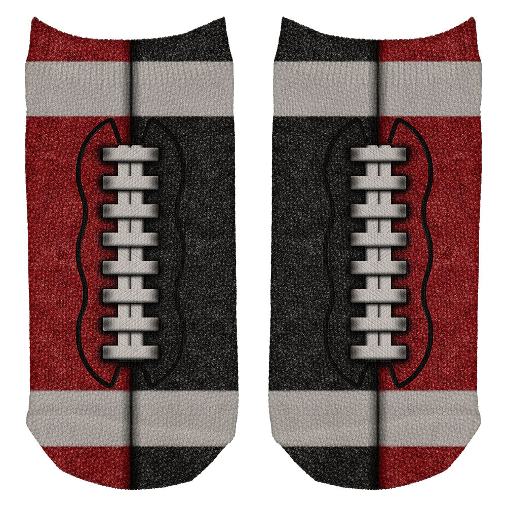 Fantasy Football Team Red and Black All Over Adult Ankle Socks Socks Old Glory OS Multi 