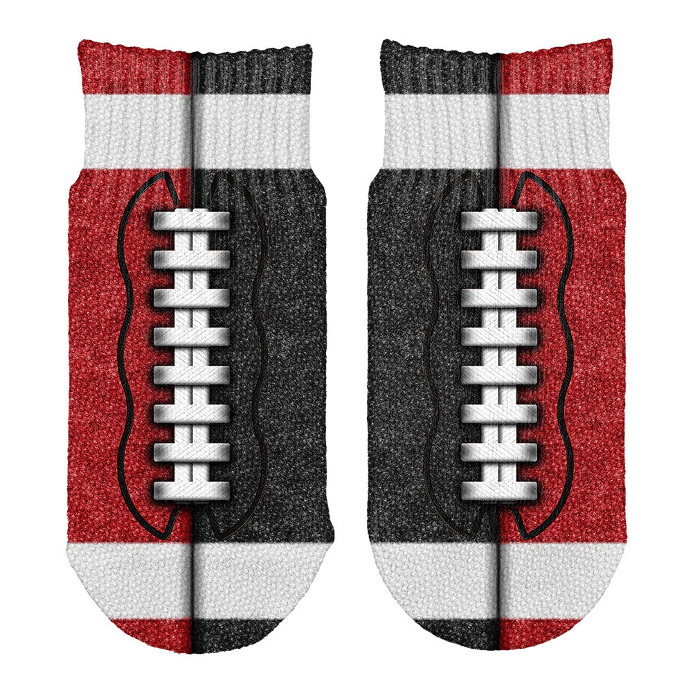 Fantasy Football Team Red and Black All Over Toddler Ankle Socks Socks Old Glory OS Multi 