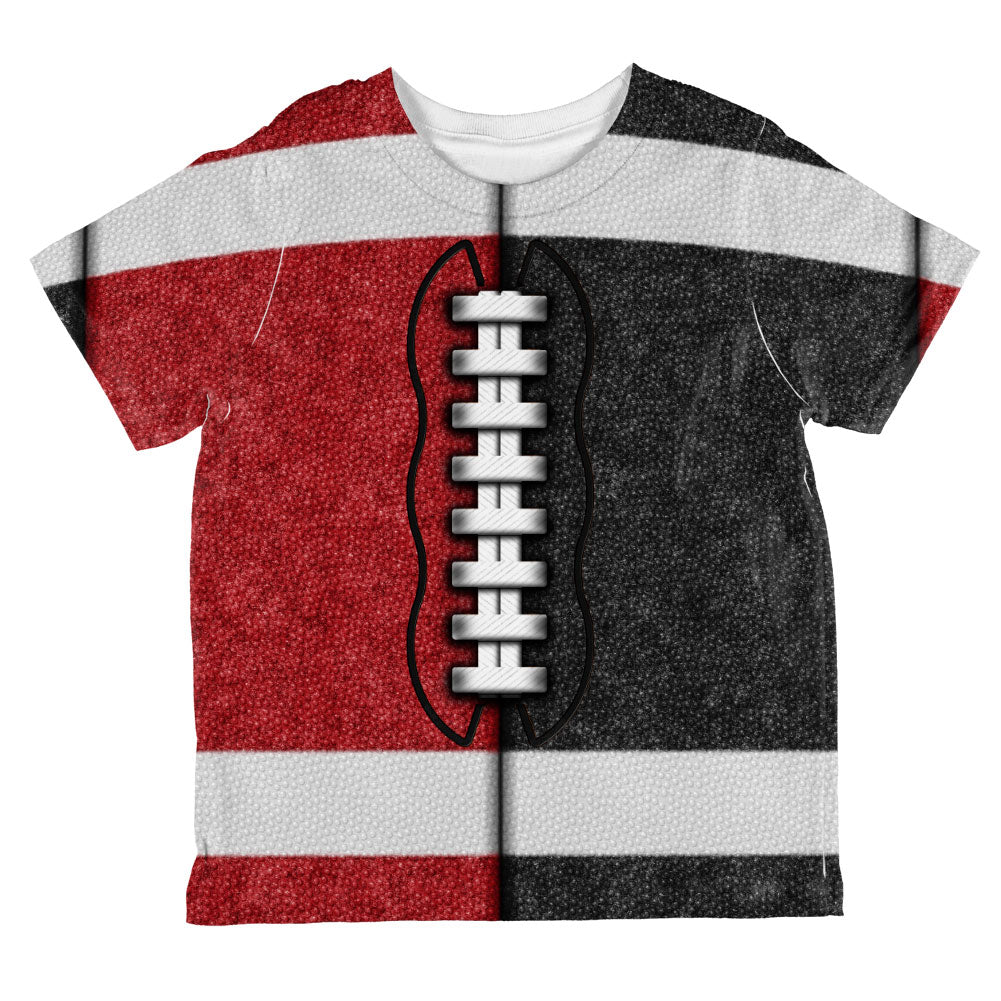 Fantasy Football Team Red and Black All Over Toddler T Shirt Toddler T-Shirts Old Glory 2T Multi 