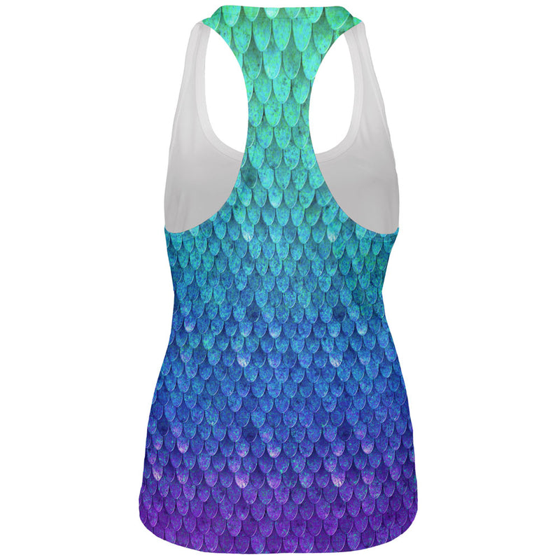 Halloween Costume Mermaid Scales Costume All Over Womens Work Out Tank Top Women's Tank Tops Old Glory   