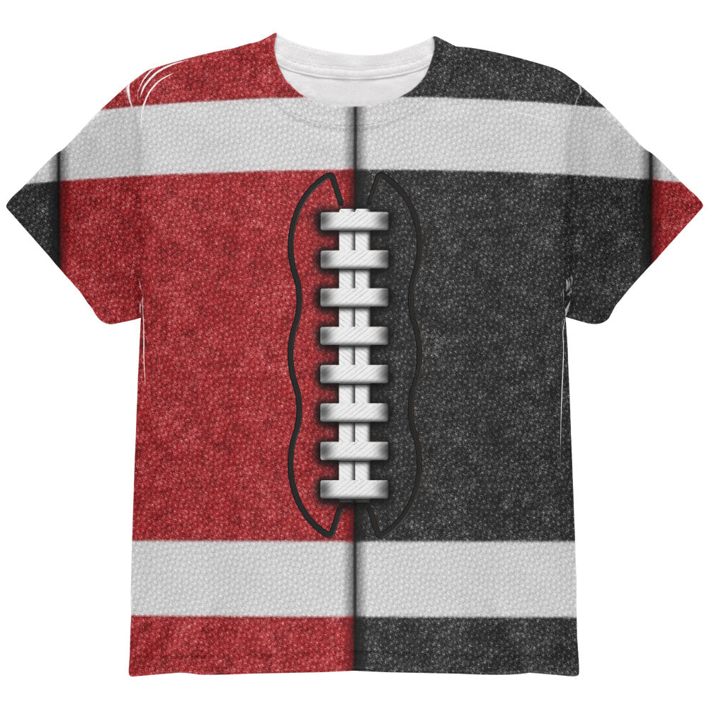 Fantasy Football Team Red and Black All Over Youth T Shirt Youth T-Shirts Old Glory YLG Multi 