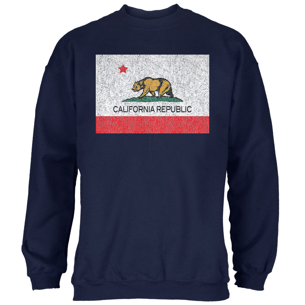 California Republic Bear Mens Sweatshirt Men's Sweatshirts Old Glory 2XL Navy 