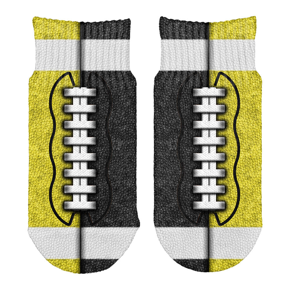 Fantasy Football Team Yellow and Black All Over Toddler Ankle Socks Toddler Socks Old Glory OS Multi 