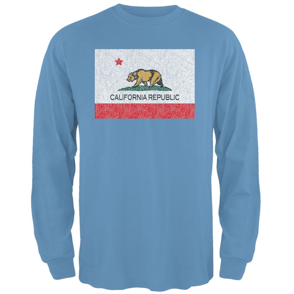 California Republic Bear Mens Long Sleeve T Shirt Men's Long Sleeves Old Glory 2XL Blue 