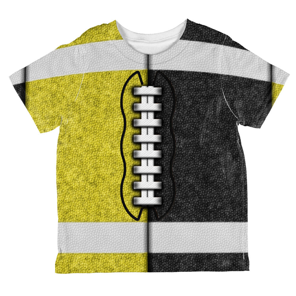 Fantasy Football Team Yellow and Black All Over Toddler T Shirt Toddler T-Shirts Old Glory 2T Multi 