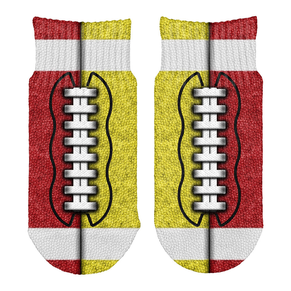 Fantasy Football Team Red and Yellow All Over Toddler Ankle Socks Socks Old Glory OS Multi 