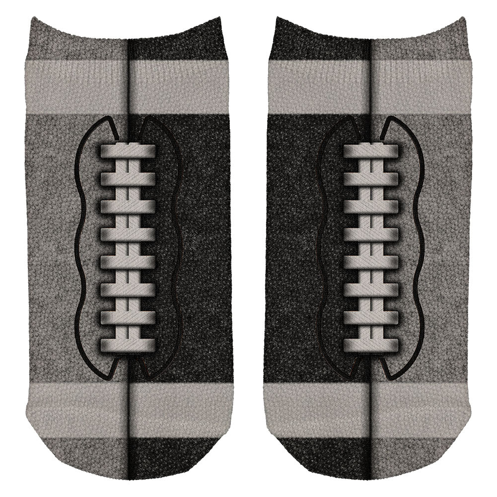 Fantasy Football Team Silver and Black All Over Adult Ankle Socks Socks Old Glory OS Multi 