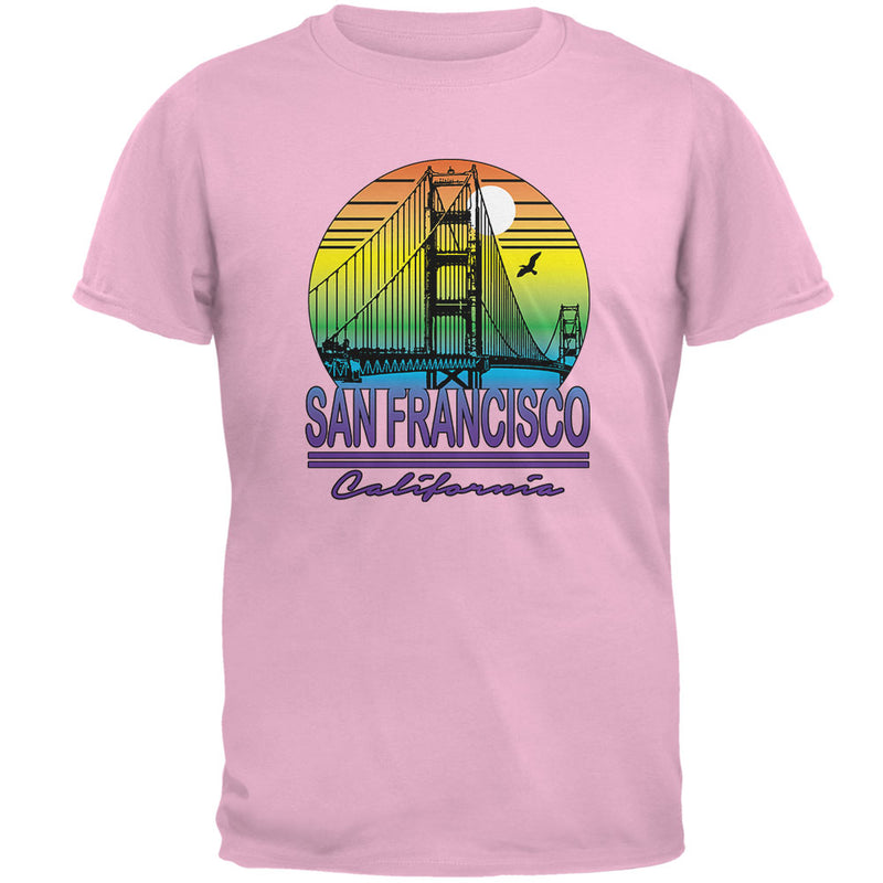 Bridge San Francisco California Rainbow Gradient Mens T Shirt Men's T-Shirts Old Glory 2XL Pink 