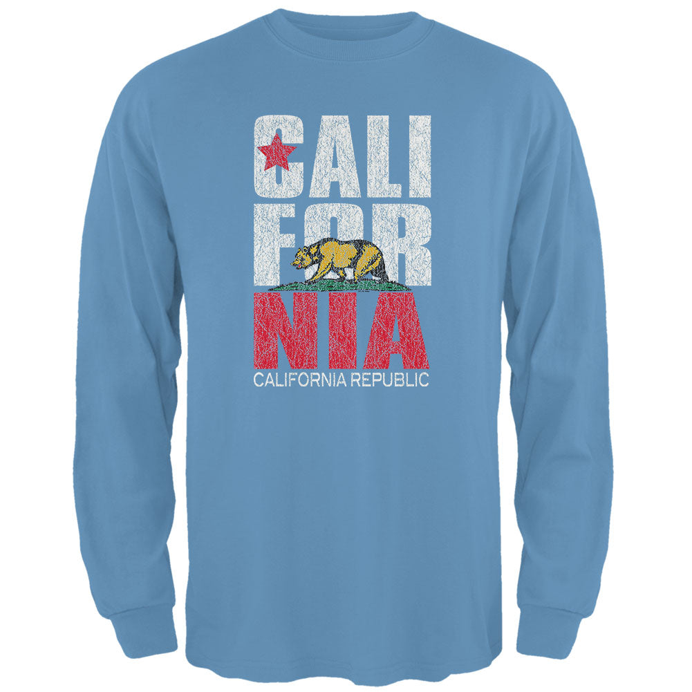 California Bear Mens Long Sleeve T Shirt Men's Long Sleeves Old Glory 2XL Blue 