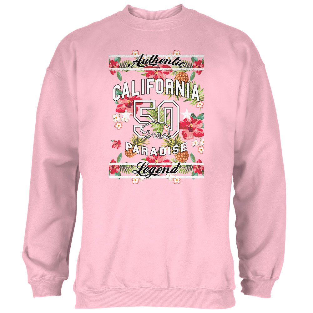 Floral Paradise Found California Mens Sweatshirt Men's Sweatshirts Old Glory 2XL Pink 