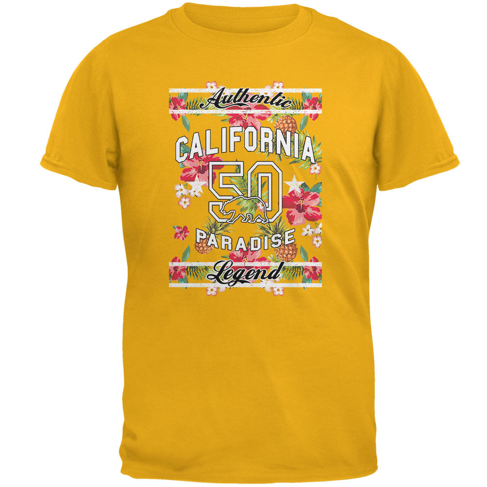 Floral Paradise Found California Mens T Shirt Men's T-Shirts Old Glory 2XL Yellow 