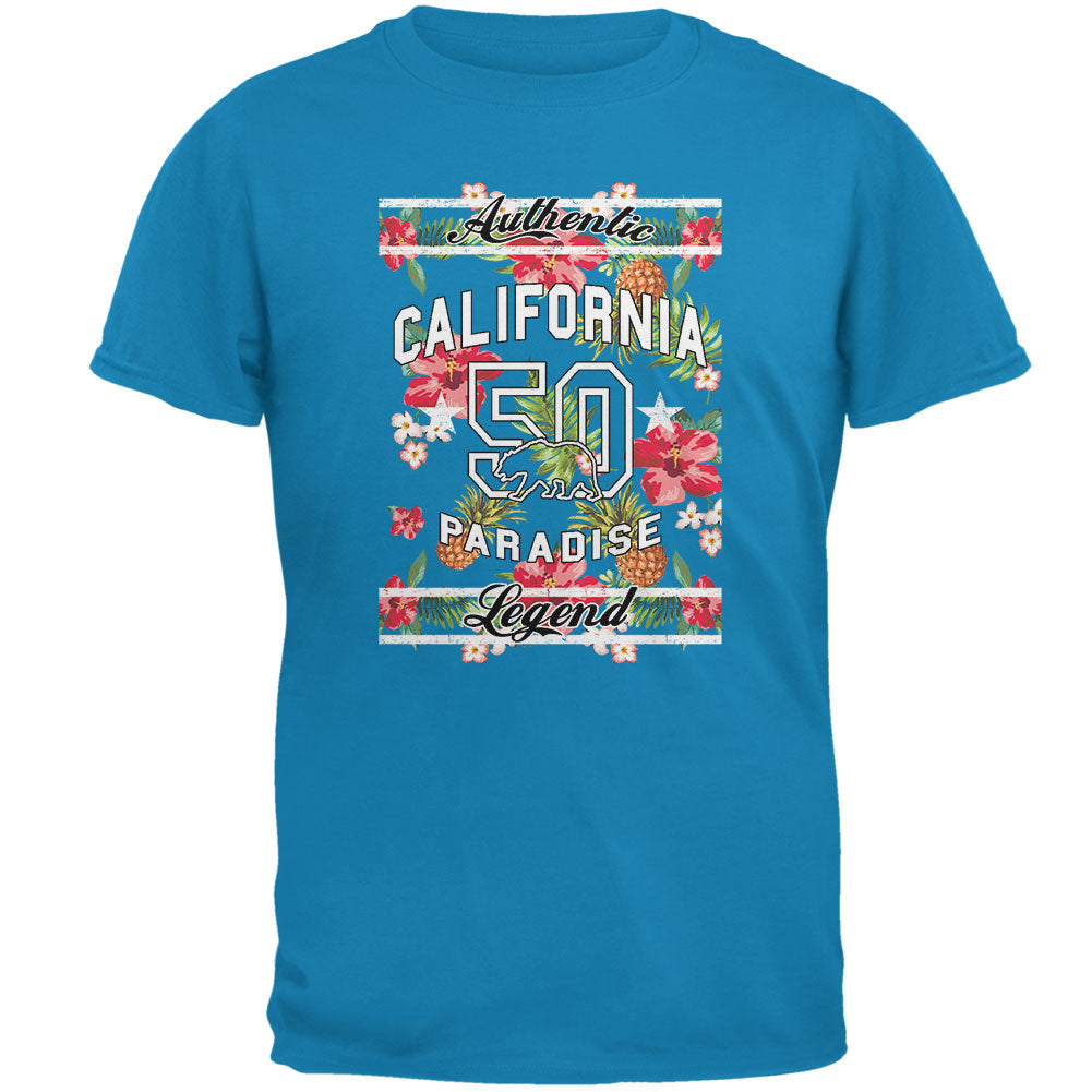 Floral Paradise Found California Mens T Shirt Men's T-Shirts Old Glory 2XL Blue 