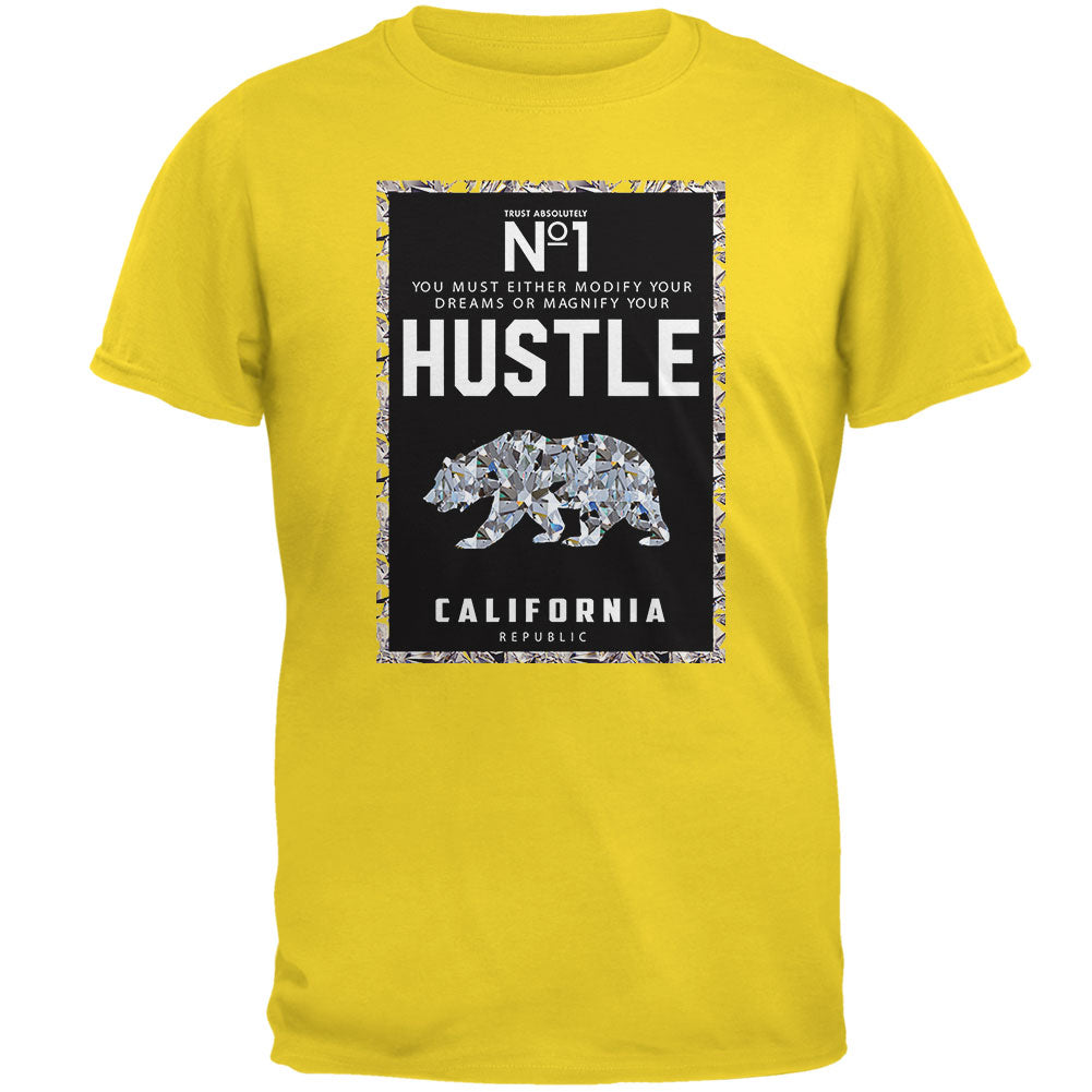 Diamond Bear Hustle California Mens T Shirt Men's T-Shirts Old Glory 2XL Yellow 