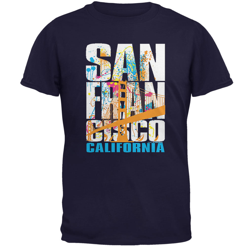 White Splash San Francisco California Mens T Shirt Men's T-Shirts Old Glory 2XL Navy 