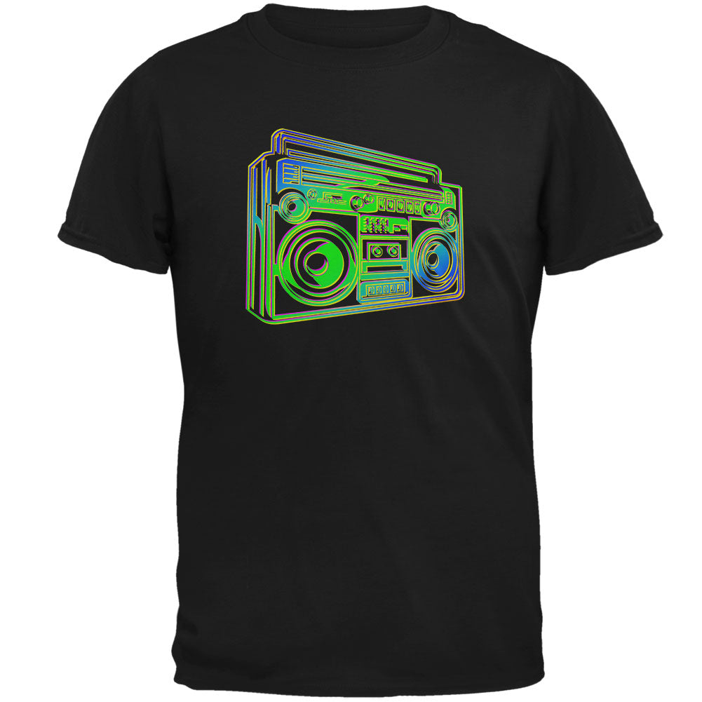 Back to the Old School Boom Box Mens T Shirt Men's T-Shirts Old Glory 2XL Black 