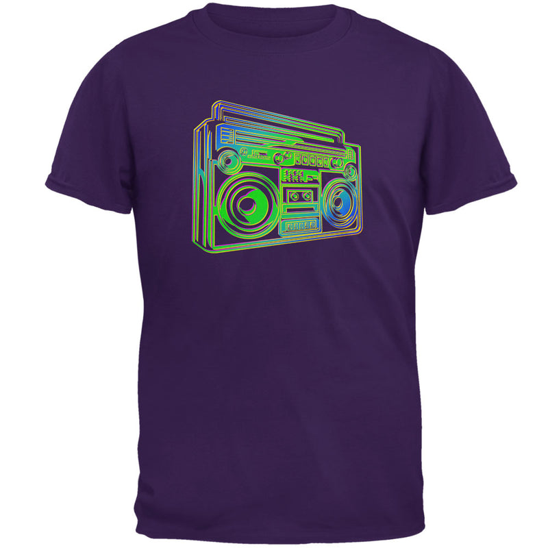 Back to the Old School Boom Box Mens T Shirt Men's T-Shirts Old Glory 2XL Purple 