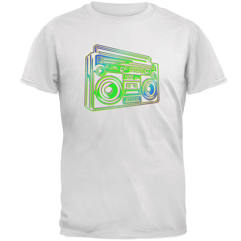 Back to the Old School Boom Box Mens T Shirt Men's T-Shirts Old Glory 2XL White 