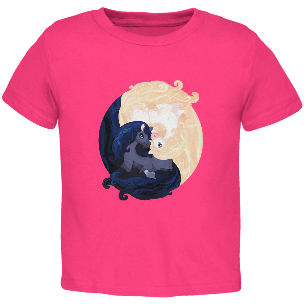 Pretty Ponies Yin Yang Toddler T Shirt Toddler T-Shirts Old Glory 3T Hot Pink 