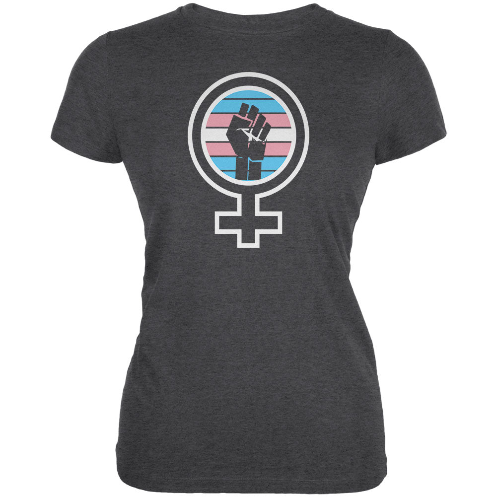 Feminist Raised First 70's Retro Sun Trans Flag Juniors Soft T Shirt Juniors T-Shirts Old Glory 2XL Deep Heather 