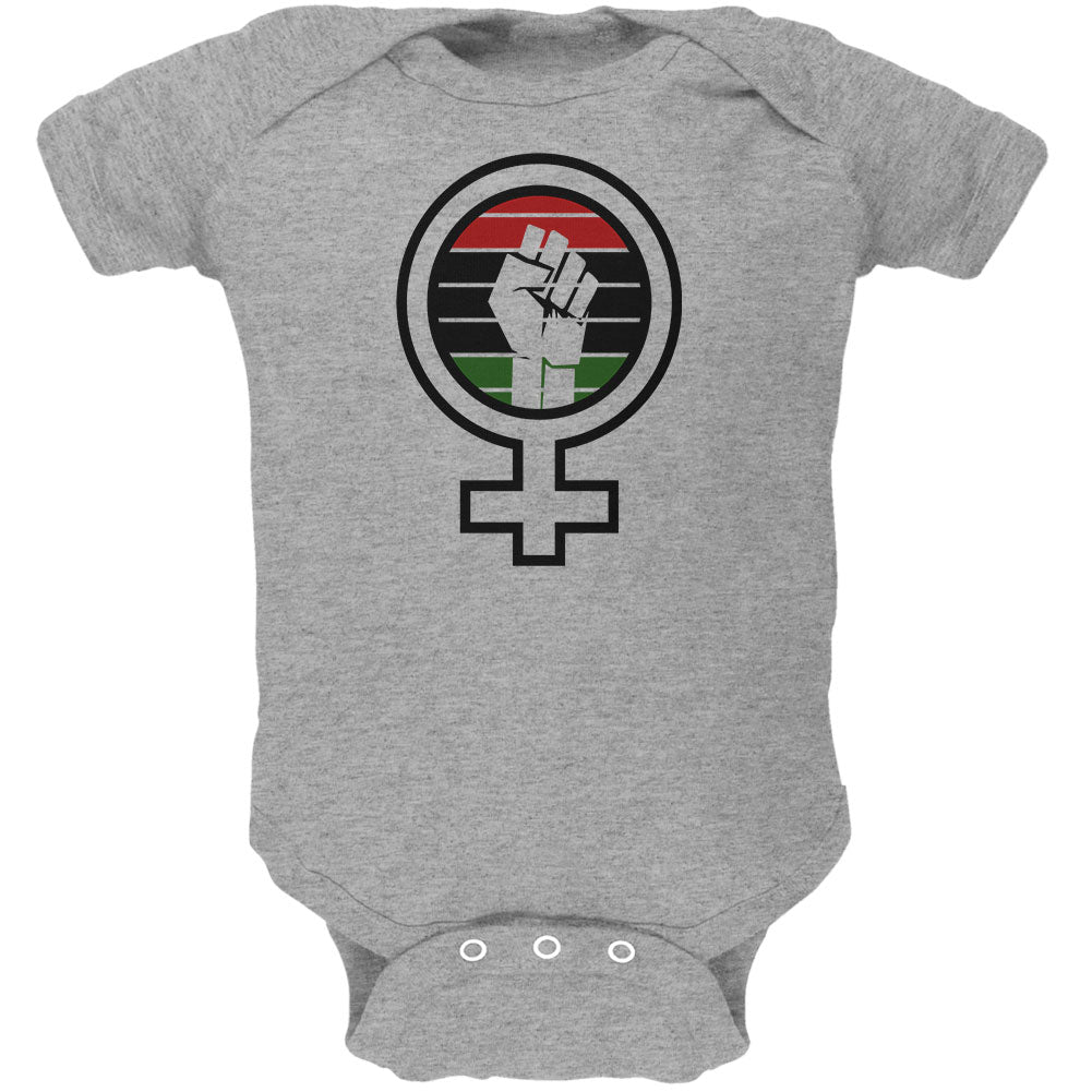 Feminist Raised First 70's Retro Sun Afro-American flag Soft Baby One Piece Baby One Piece Old Glory 0-3M Heather 