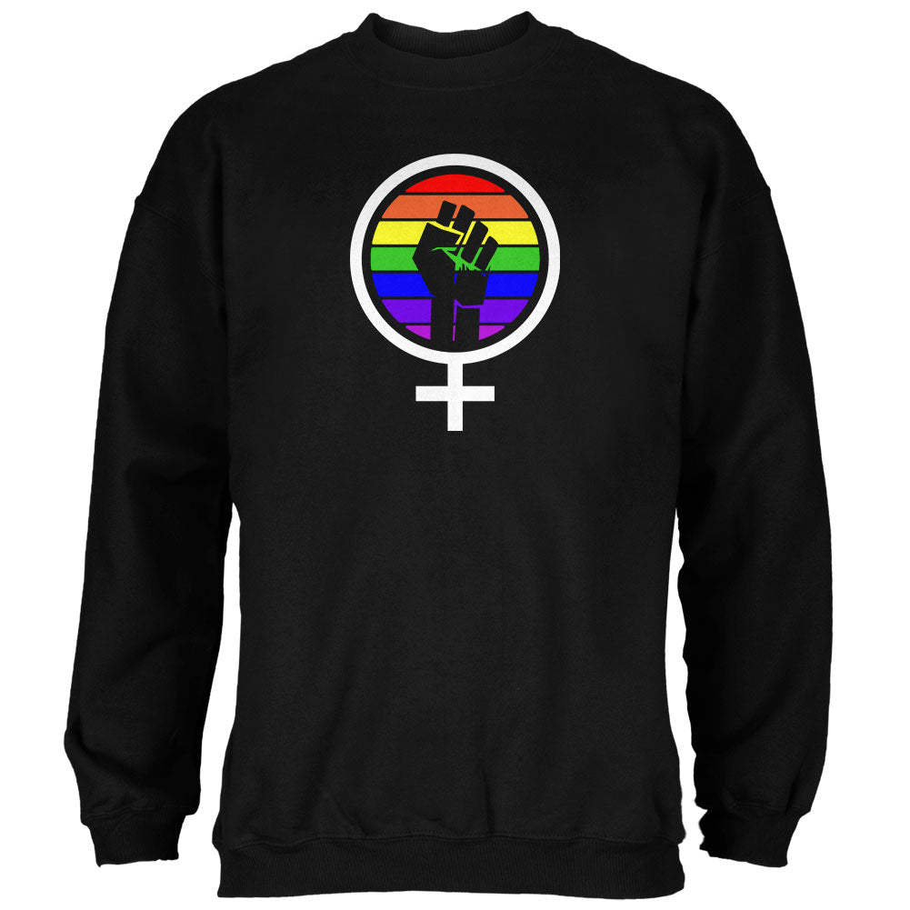 Feminism Raised First 70's Retro Sun Gay Flag Mens Sweatshirt Men's Sweatshirts Old Glory 2XL Black 
