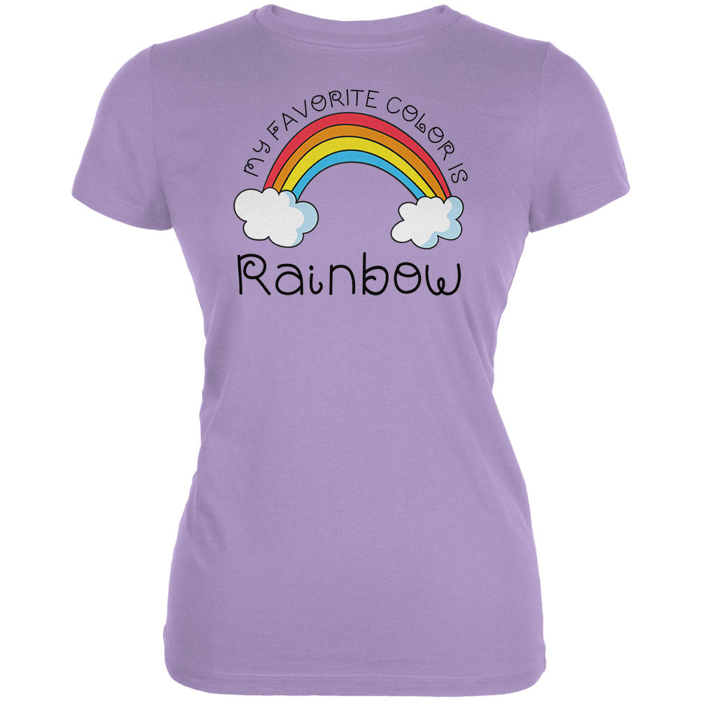 Rainbow is my Favorite Color Juniors Soft T Shirt Juniors T-Shirts LGBT MD Lavender 