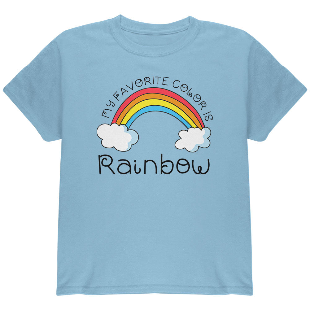 Rainbow is my Favorite Color Youth T Shirt Youth T-Shirts LGBT YLG Light Blue 