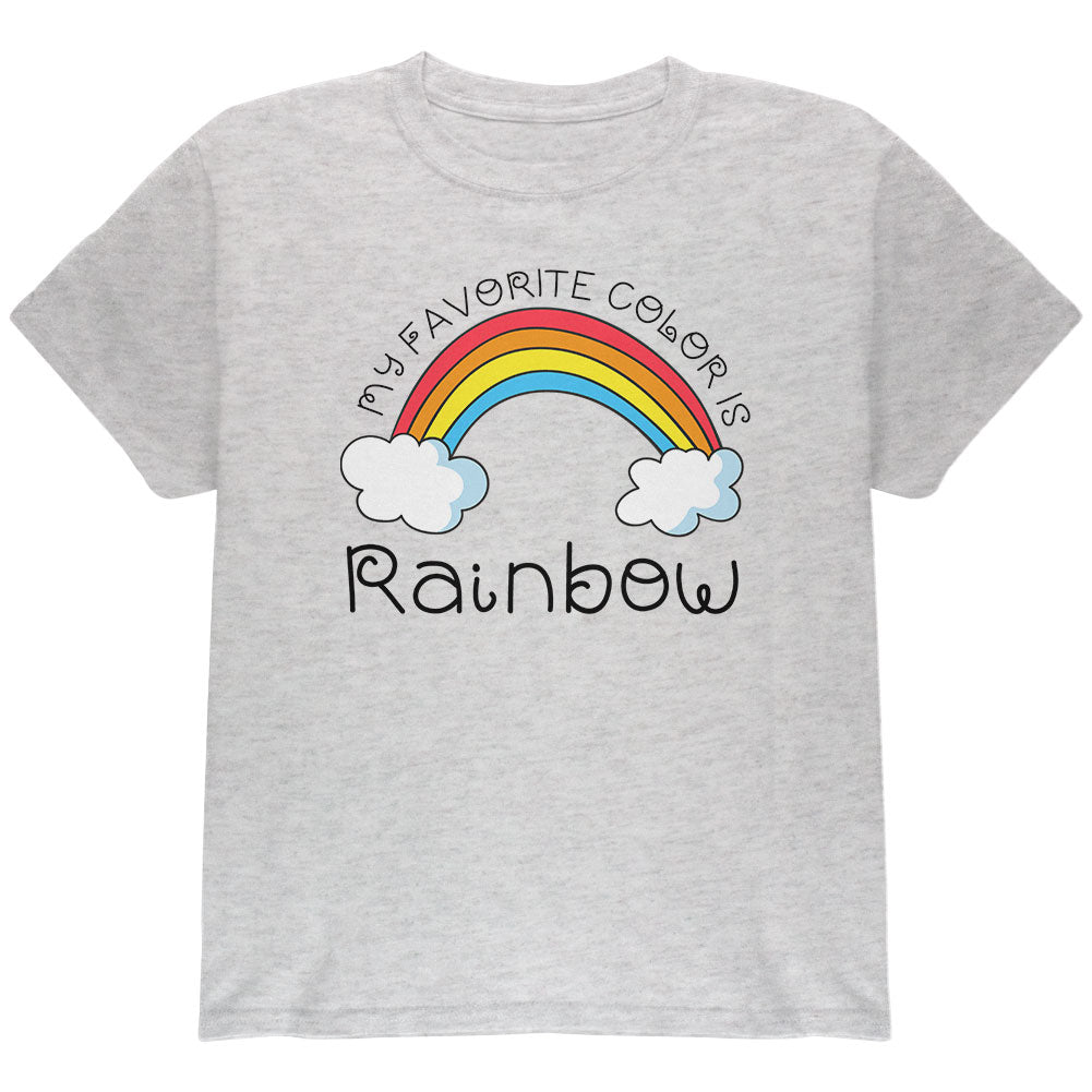 Rainbow is my Favorite Color Youth T Shirt Youth T-Shirts LGBT YLG Ash 