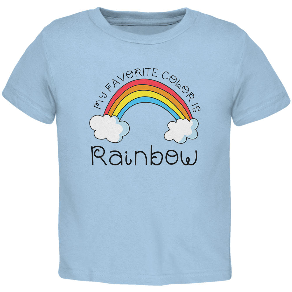 Rainbow is my Favorite Color Toddler T Shirt Toddler T-Shirts Old Glory 2T Light Blue 