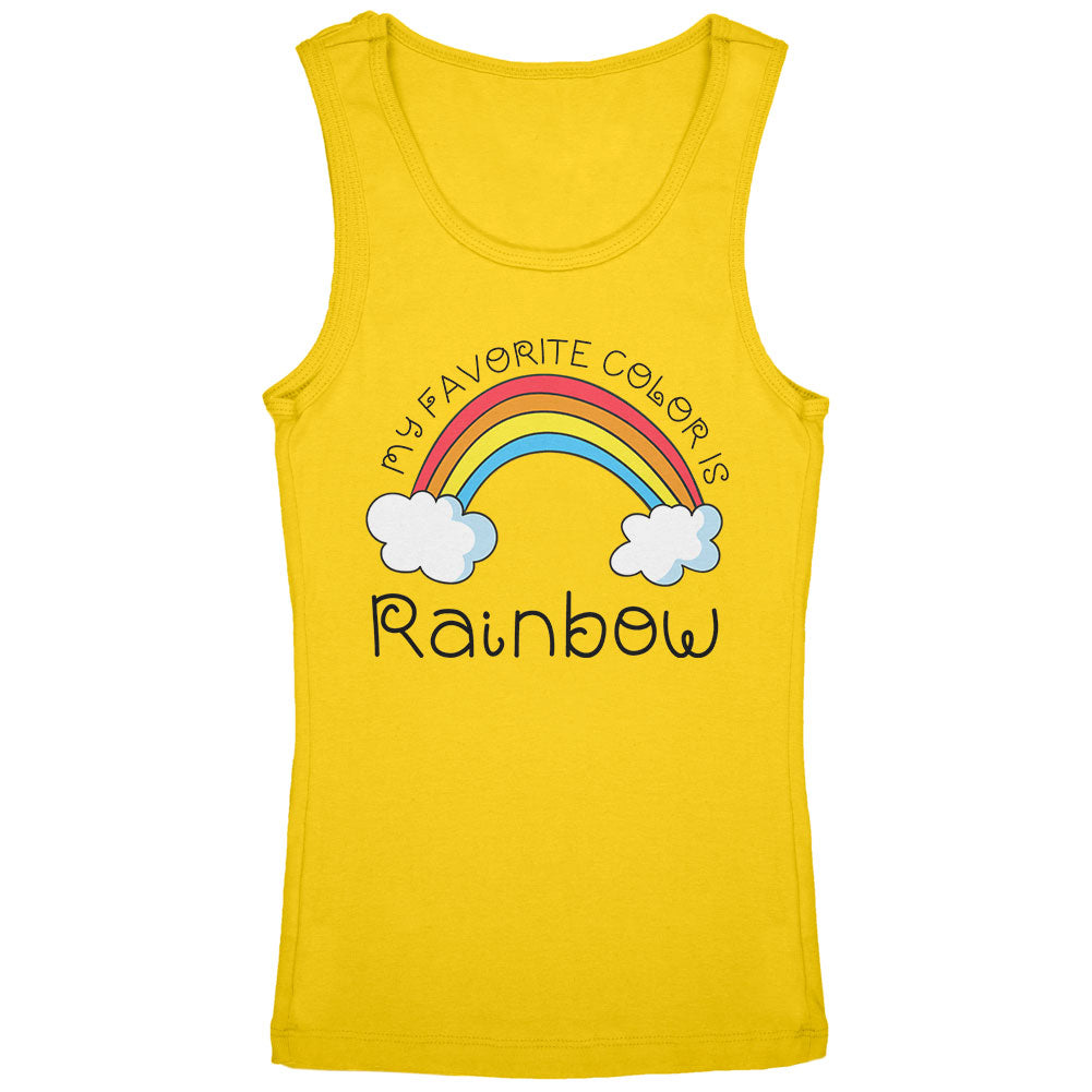 Rainbow is my Favorite Color Youth Girls Tank Top Youth Tank Tops LGBT YLG Yellow 