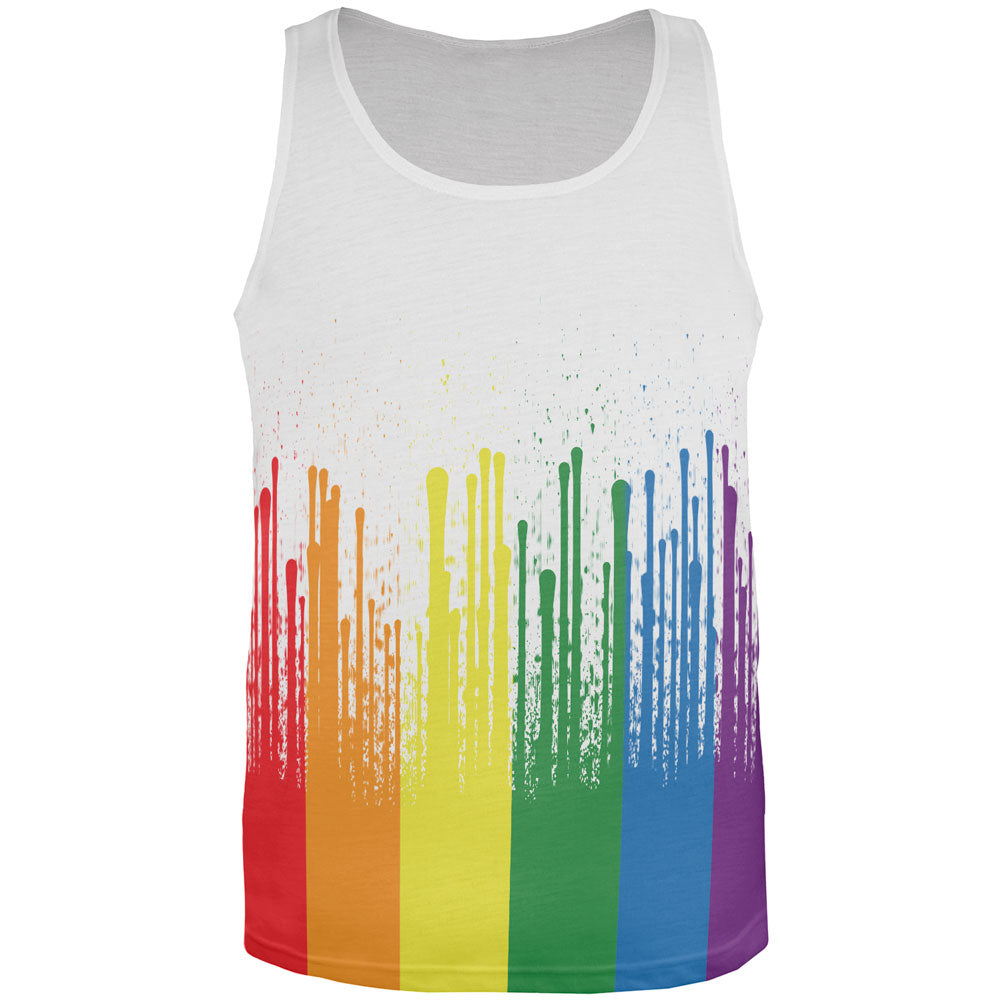 LGBTQ Rising Tide Rainbow Flag Drips All Over Mens Tank Top Men's Tank Tops LGBT 2XL Multicolor 