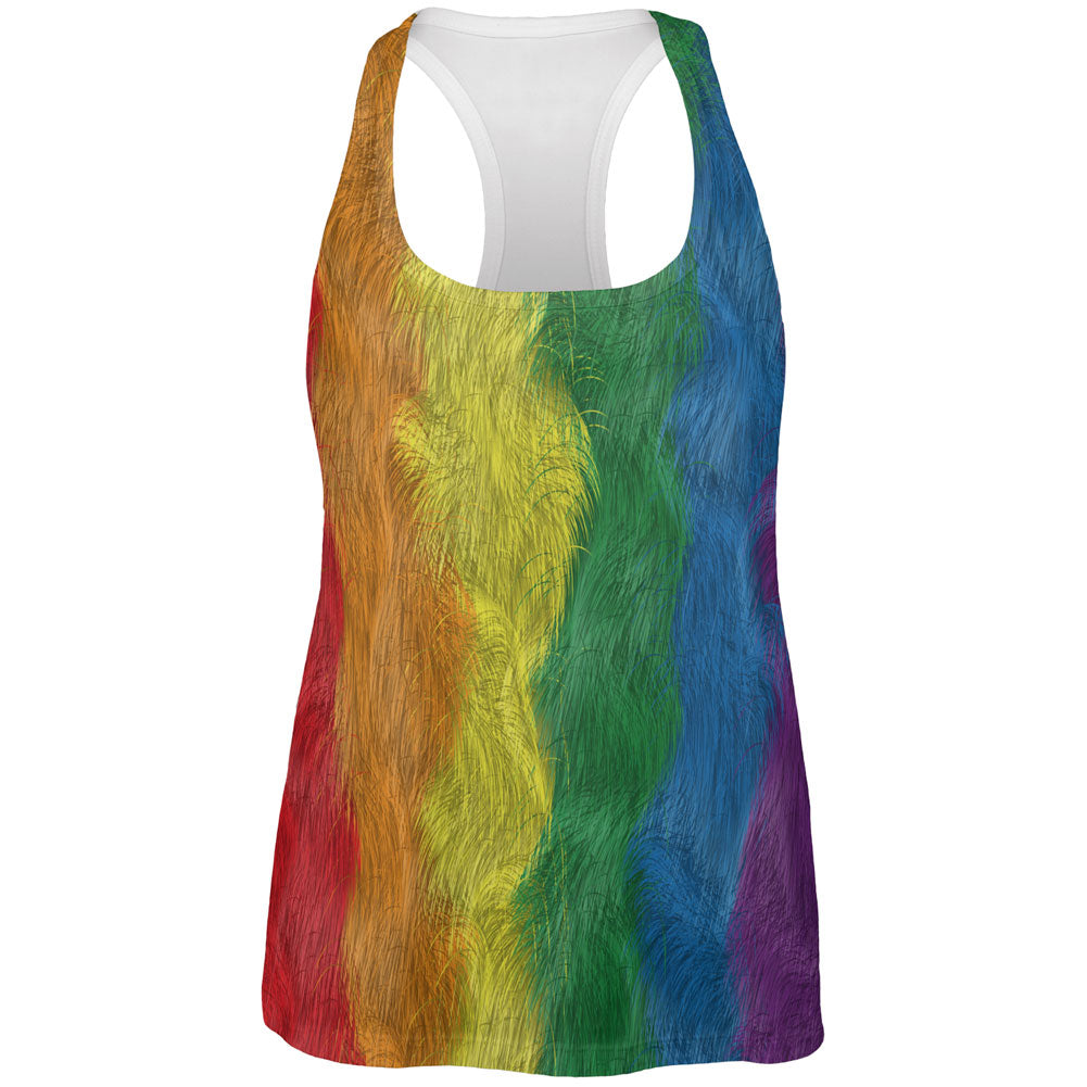 LGBTQ Furry and Proud All Over Womens Work Out Tank Top Women's Tank Tops LGBT 2XL Multicolor 