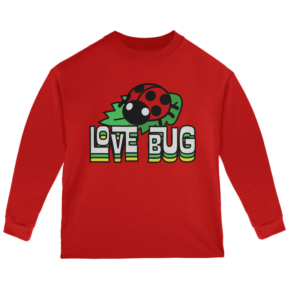 Love Bug Ladybug Retro 70s Toddler Long Sleeve T Shirt Toddler Long Sleeves Old Glory 2T Red 