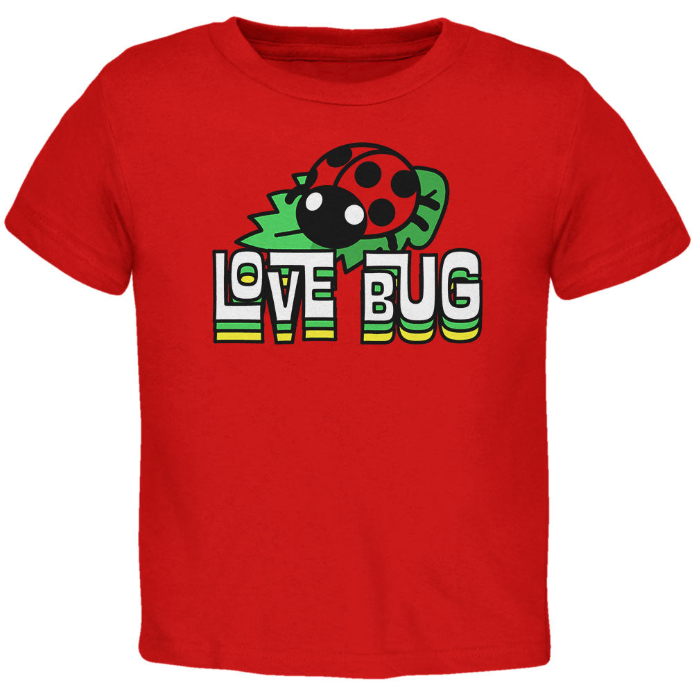 Love Bug Ladybug Retro 70s Toddler T Shirt Toddler T-Shirts Old Glory 2T Red 