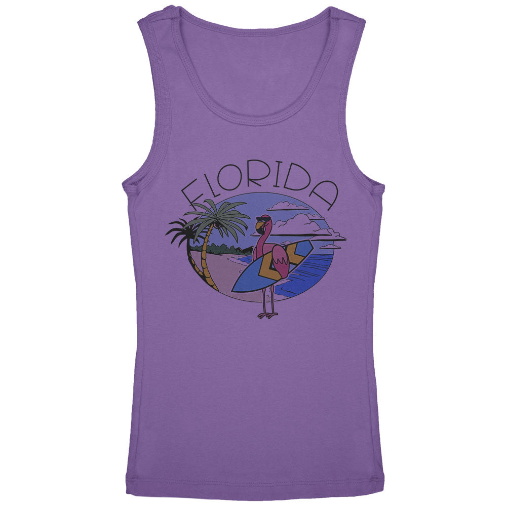 Florida Flamingo Summer Beach Youth Girls Tank Top Youth Tank Tops Old Glory YLG Lavender 