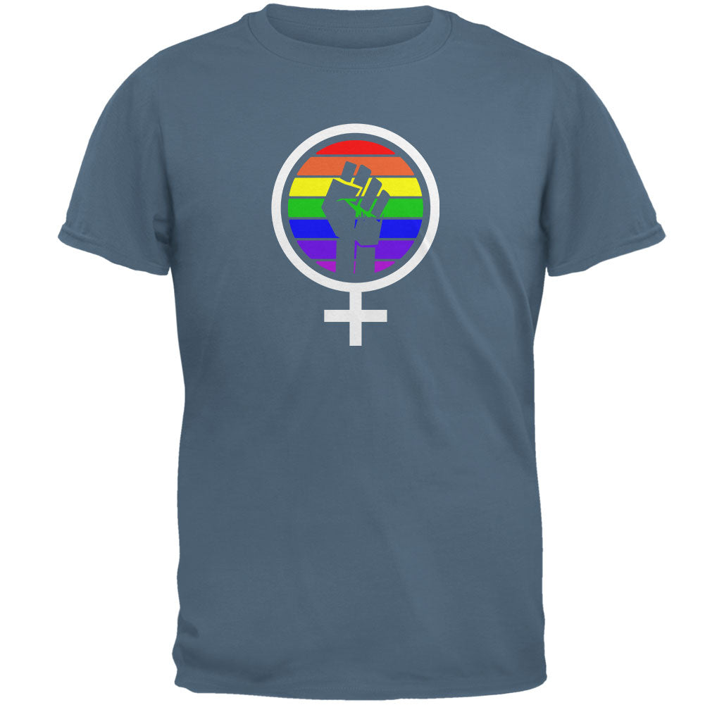 Feminism Raised First 70's Retro Sun Gay Flag Mens T Shirt Men's T-Shirts Old Glory 2XL Indigo Blue 