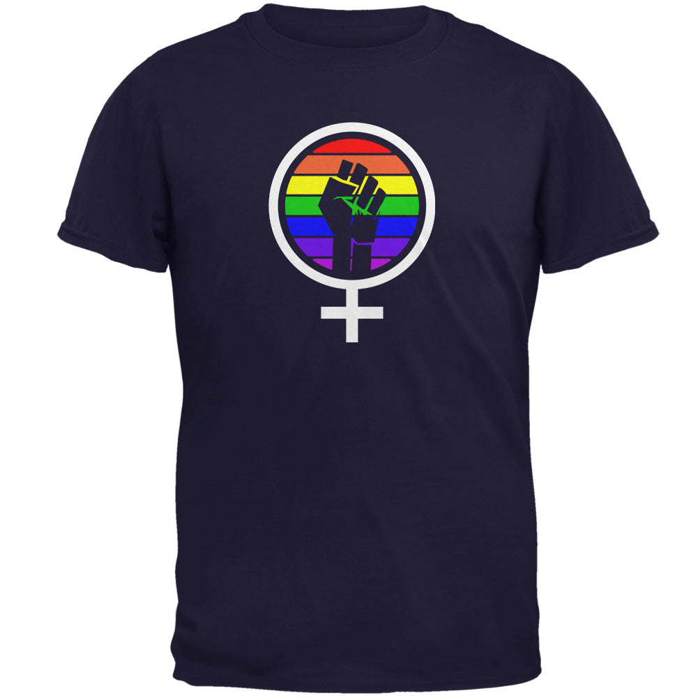 Feminism Raised First 70's Retro Sun Gay Flag Mens T Shirt Men's T-Shirts Old Glory 2XL Navy 