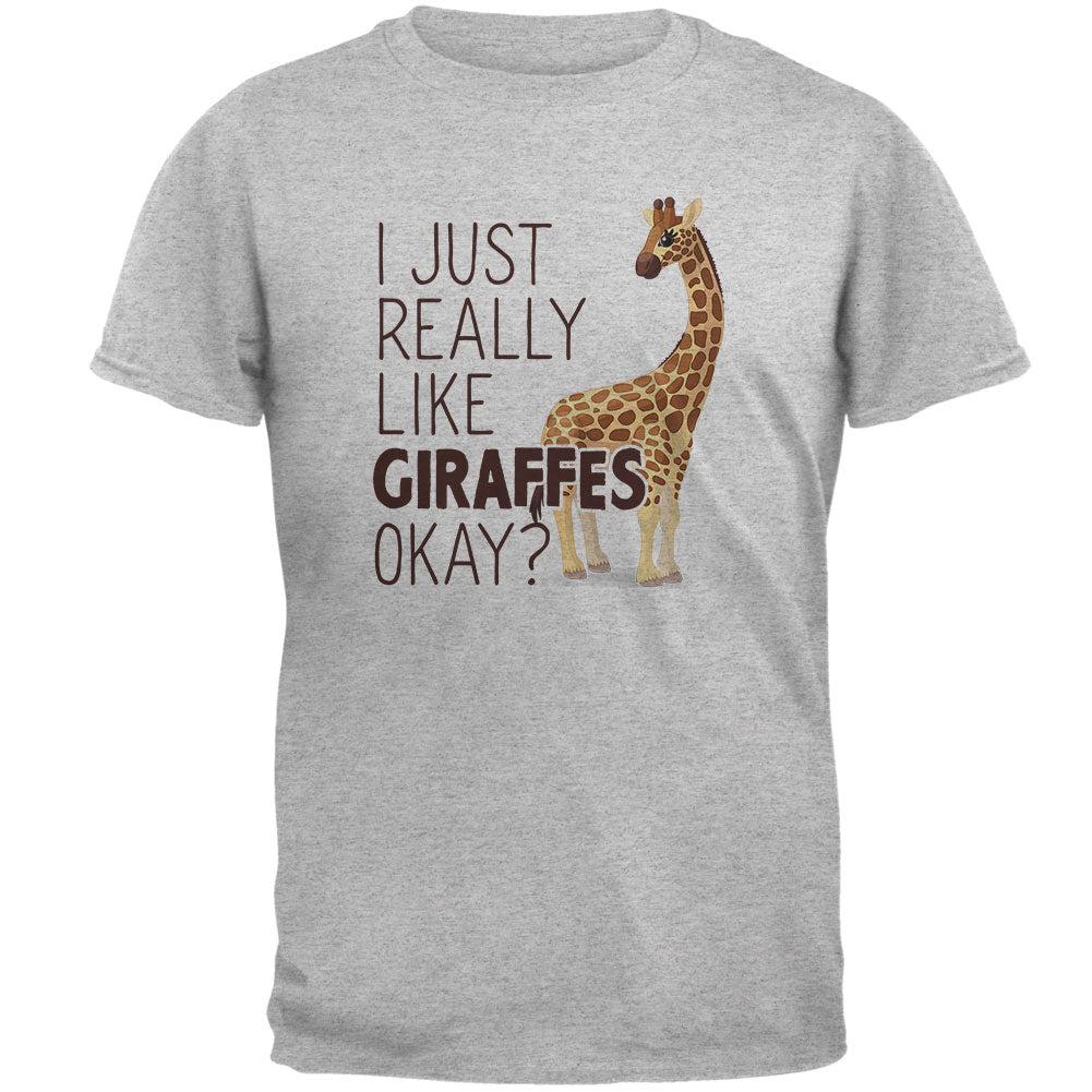 I Just Really Like Giraffes Ok Mens T Shirt Men's T-Shirts Old Glory 2XL Heather Grey 