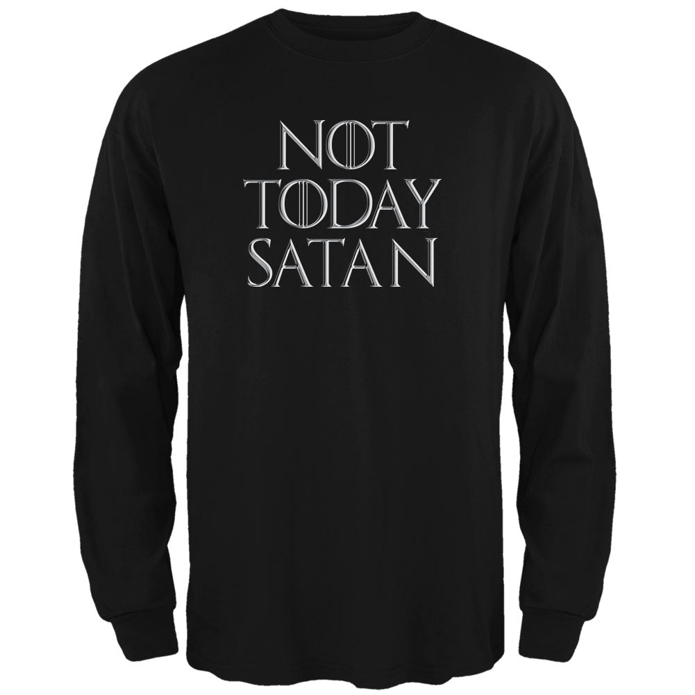 Not Today Satan Christian Mens Long Sleeve T Shirt Men's Long Sleeves Old Glory 2XL Black 