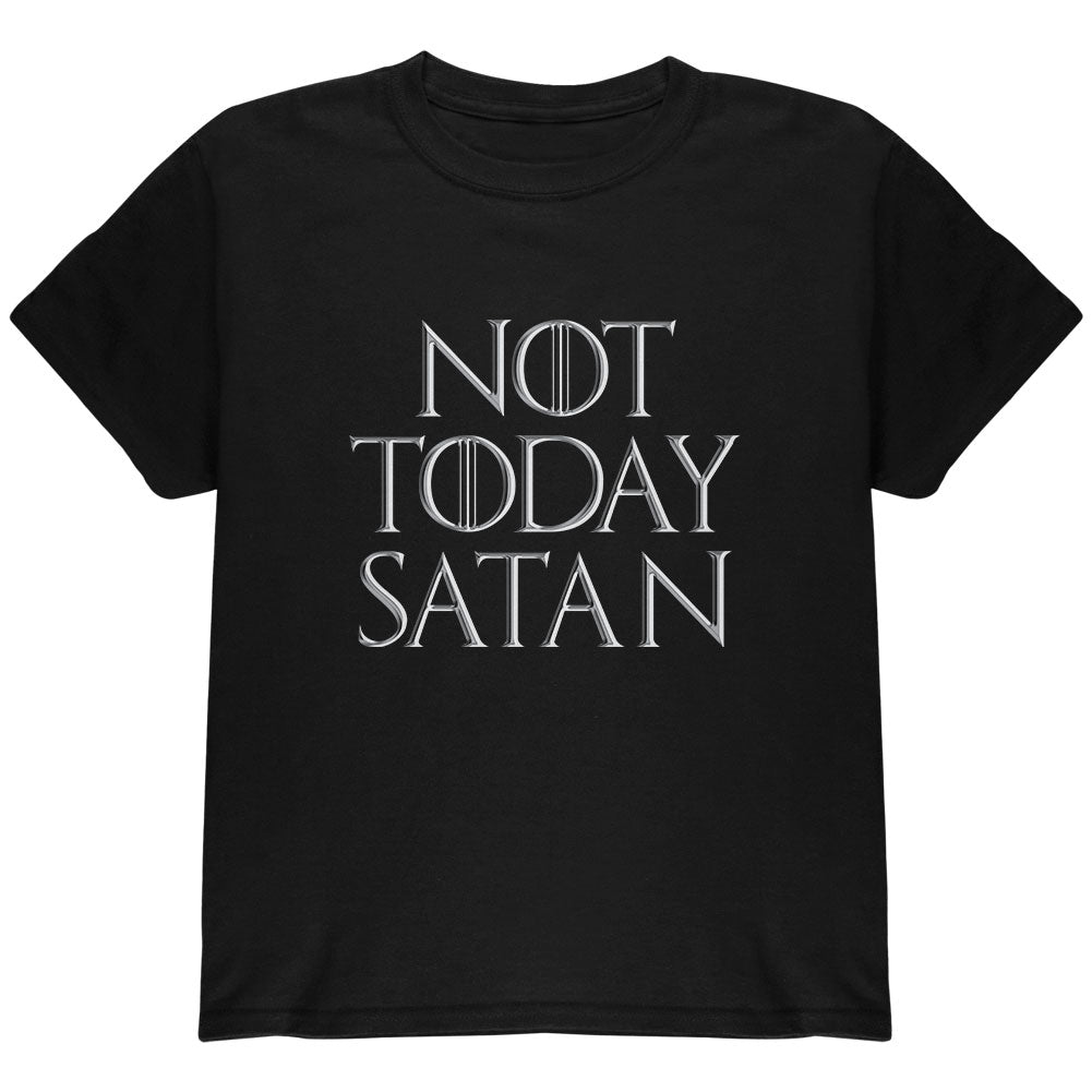 Not Today Satan Christian Youth T Shirt Youth T-Shirts Old Glory YLG Black 