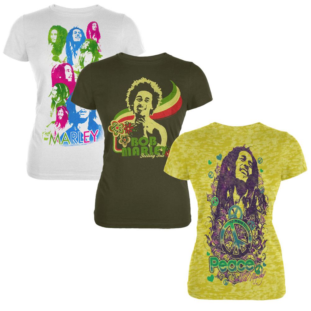 Bob Marley - Set One 3 Piece Juniors T-Shirt Combo Gift Pack Juniors T-Shirts Bob Marley SM