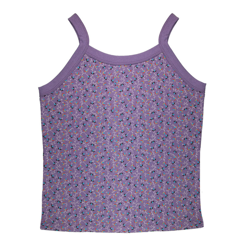 Vintage Leaf Pattern Thermal Youth Girls Tank Top Youth Tank Tops Nature YXL Lavender 