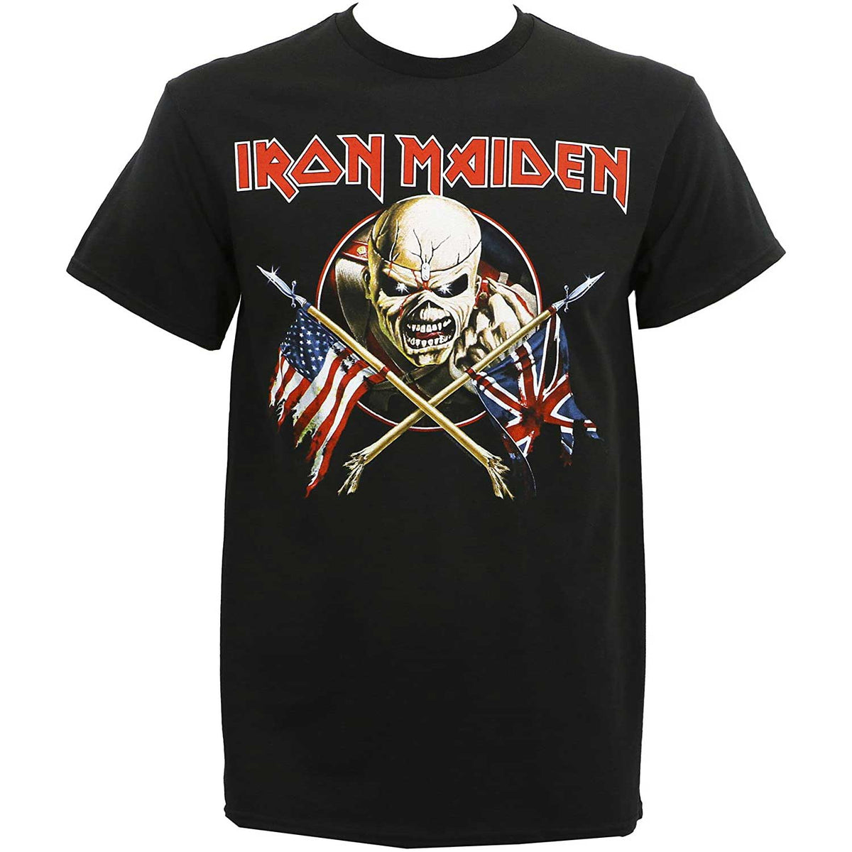 Iron Maiden - Crossed Flags Mens T Shirt Men's T-Shirts Old Glory   