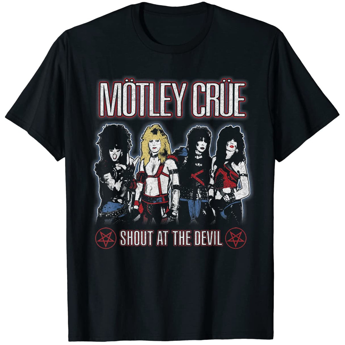 Motley Crue - Shout at the Devil Mens T Shirt Men's T-Shirts Old Glory Black MD 