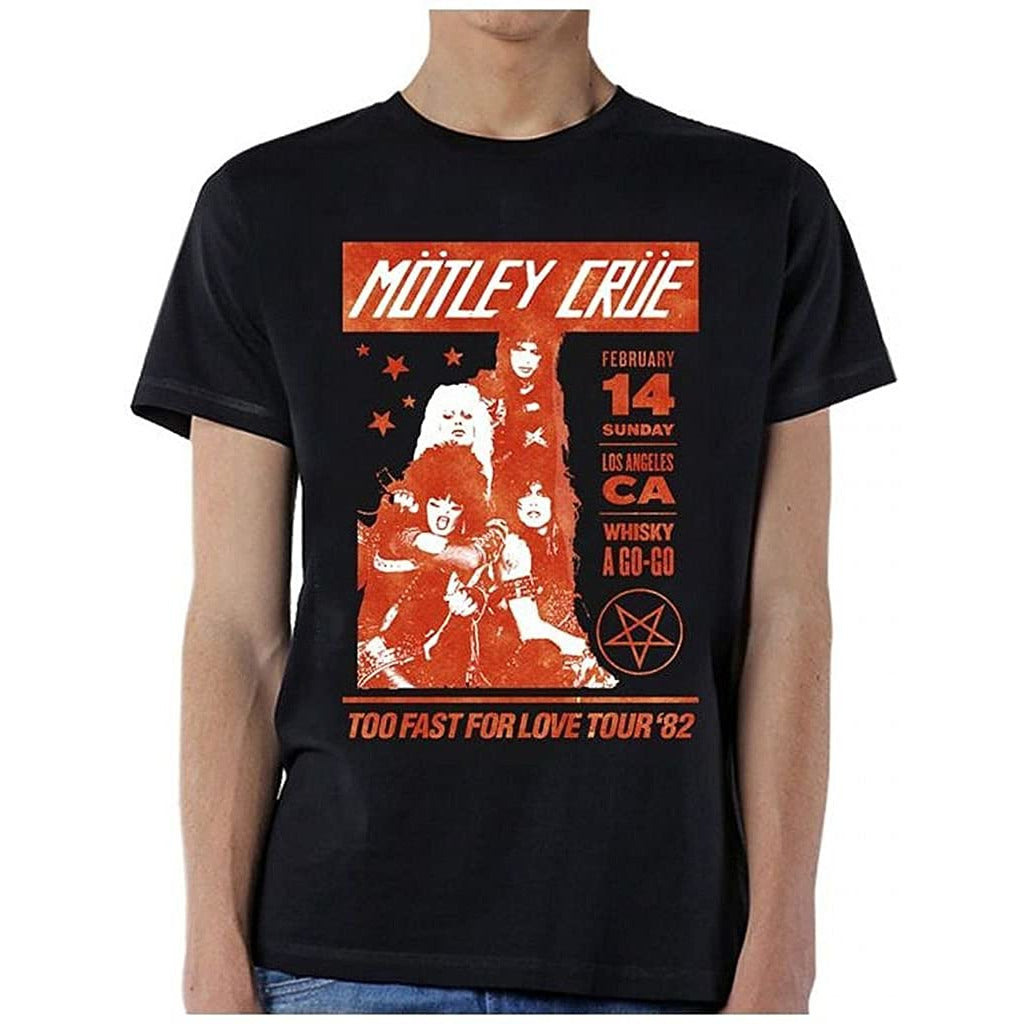 Motley Crue - Whiskey A GO GO Mens Soft T Shirt Men's T-Shirts Old Glory Black MD 