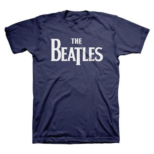 The Beatles - Vintage Logo Mens T Shirt Men's T-Shirts Old Glory Navy MD 